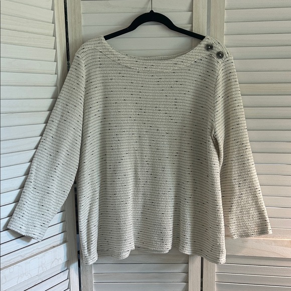 LOFT Sweaters - LOFT Cream Textured Sweater with Button Accents